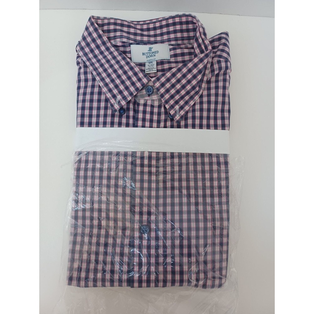 BUTTONED DOWN Classic Fit Checkered XXL 18-18‎ 1/2 34/35 100% Supima Cotton NEW